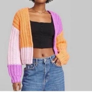 Wild Fable Color-block Chunky Cardigan